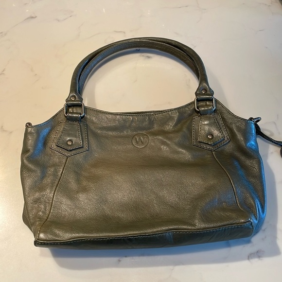 wanderers travel co Handbags - wanderers travel co genuine leather shoulder satchel / olive green